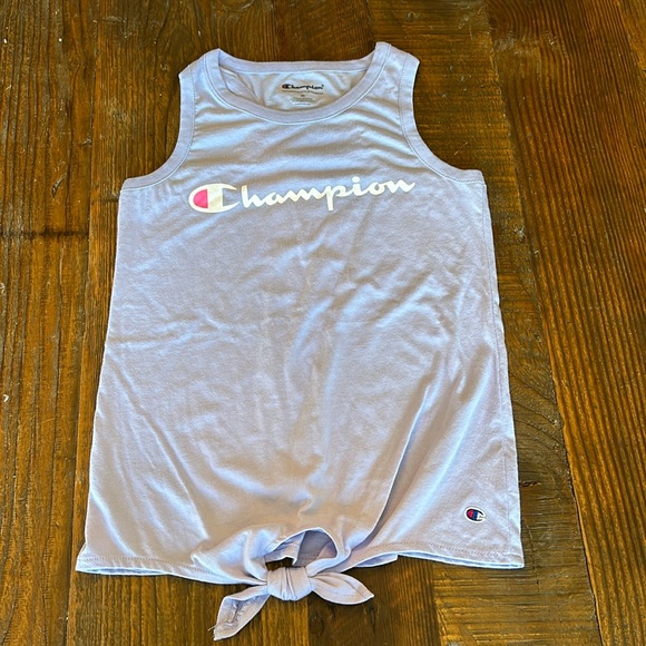Champion Girl's Sleeveless Classic Script Tie-Front Tank Top Light Purple Size M - Picture 1 of 5